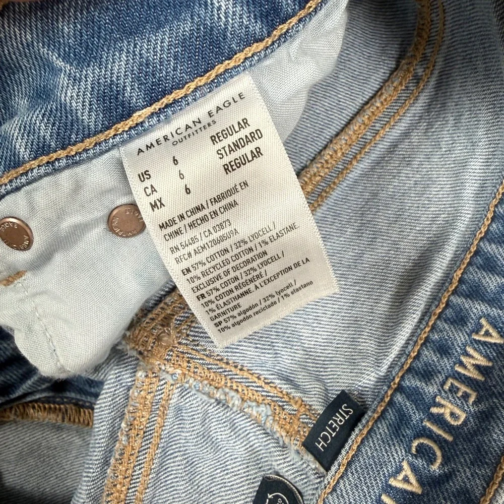 American Eagle Super High-Rise Ankle Straight Jeans Light Wash Womens 6 Regular - Picture 2 of 10